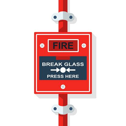 Fire Alarm System Fire Button Emergency Siren Stock Illustration ...