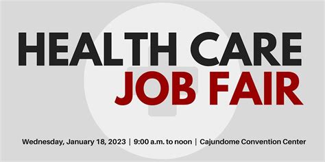 Health Care Job Fair 2023- Job Seeker Registration, CAJUNDOME ...