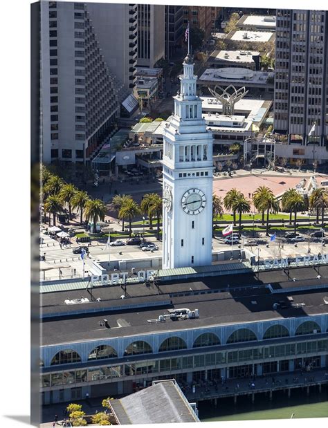 Ferry Building Along The Embarcadero, San Francisco - Aerial Photograph ...