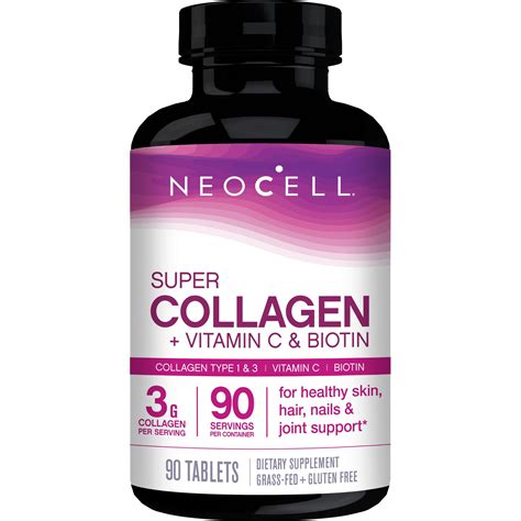 NeoCell Super Collagen + Vitamin C & Biotin, Dietary Supplement, Grass-Fed; 90 Tablets - DroneUp ...