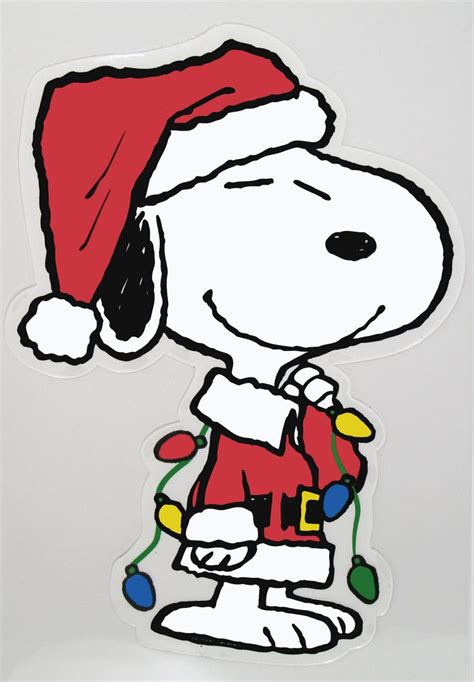 Snoopy Christmas Jelz Window Cling - Snoopy Holding Lights | Snoopy clip art, Snoopy christmas ...