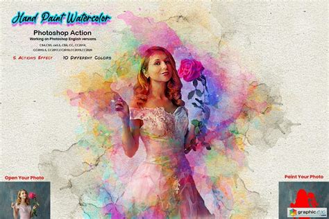 Hand Paint Watercolor Photoshop Action » Free Download Vector Stock Image Photoshop Icon