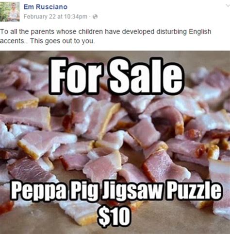 Em Rusciano hits back after being slammed for Peppa Pig bacon meme on Facebook | Daily Mail Online