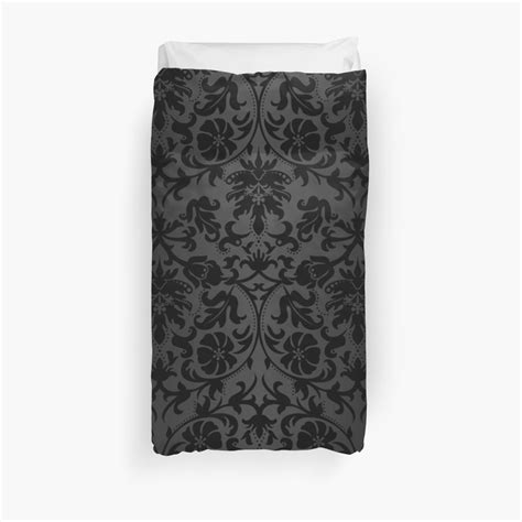 Black Floral Damask Duvet Cover by DonnaSiggy | Damask duvet covers, Duvet covers floral, Floral ...