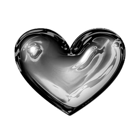 Heart Y2K element with chrome metallic 3d effect 26799263 PNG