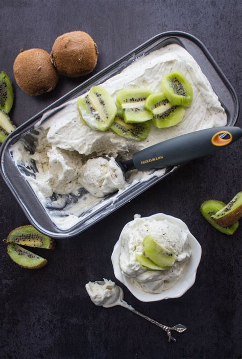 Easy Homemade No Churn Kiwi Ice Cream Recipe - An Italian in my Kitchen