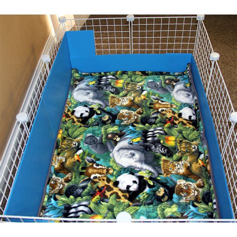 Cagetopia Fleece Cage Liner for Guinea Pigs, Bedding for Guinea Pig C&C Cages - 2x6 Grids Size