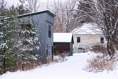 Free Images : nature, snow, building, home, cottage, weather, season ...