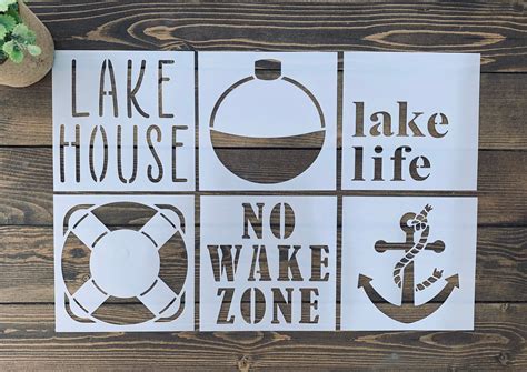 Stencil Lake Stencil Bundle No Wake Zone Stencil Lake | Etsy