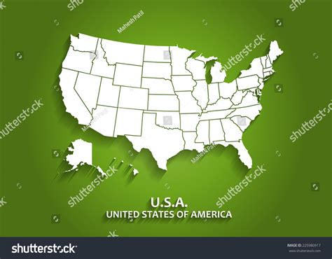 Detailed Usa Map On Green Background Stock Vector (Royalty Free ...