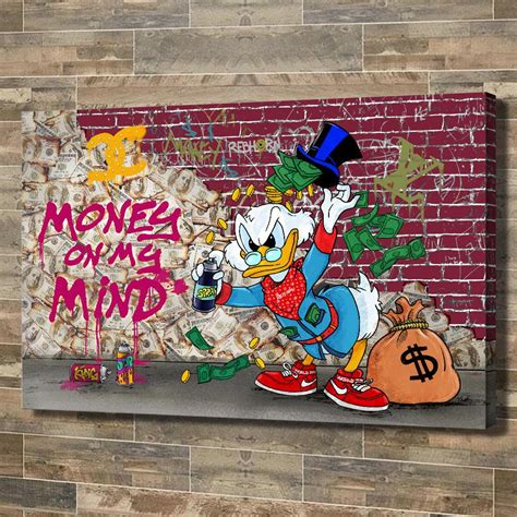 Money On My Mind Motivational Canvas Wall Art – REBHORN DESIGN