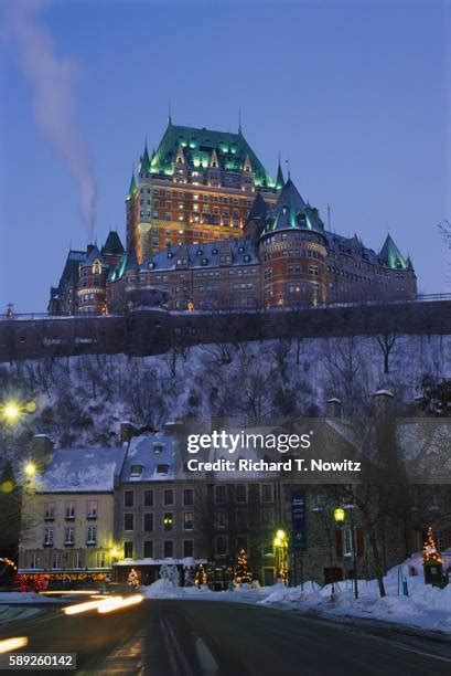 Fairmont Le Chateau Frontenac Winter Photos and Premium High Res ...