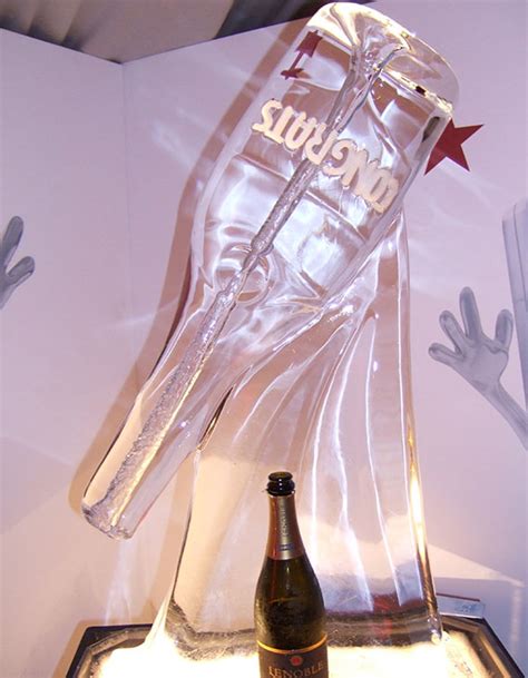 Champagne Bottle Ice Sculpture - Immediate Ice - Wedding Ice Sculpture ...