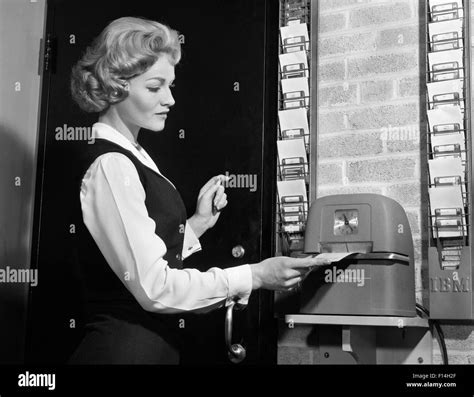 Woman employee 1960s Black and White Stock Photos & Images - Alamy