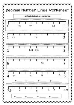 Decimals Number Line Worksheet