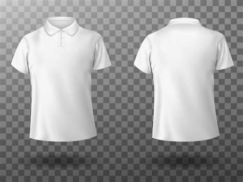 Free Vector | Realistic mockup of male white polo shirt | Camisa polo branca, Design de camisa ...