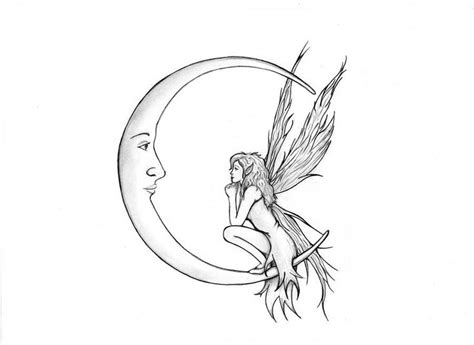 Fairy and Moon Drawing by Cherry-pi