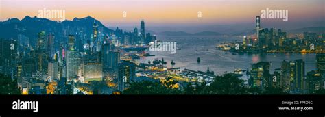 Victoria harbour night view hi-res stock photography and images - Alamy