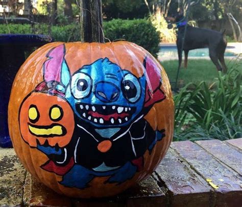 Stitch pumpkin | Halloween pumpkin designs, Halloween pumpkins carvings, Halloween items