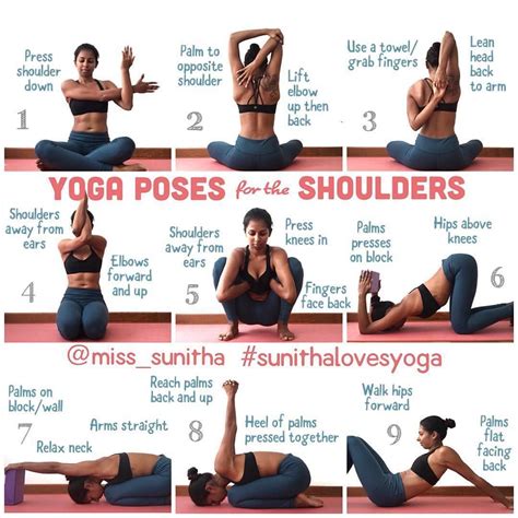 “Yoga poses for the shoulders! . Sitting in front of a desk, computer ...