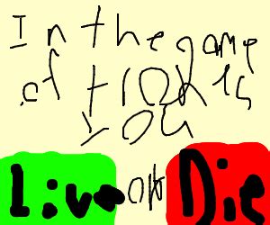 in the game of thrones you win or you die - Drawception