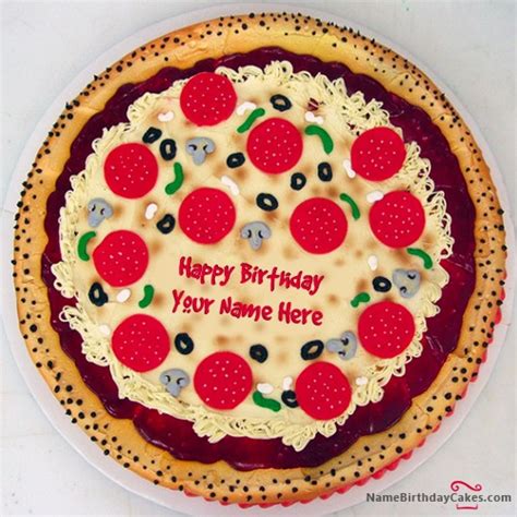 Birthday Pizza Cake Image With Name