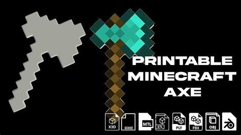 Minecraft Printable Axe 3D model 3D printable | CGTrader