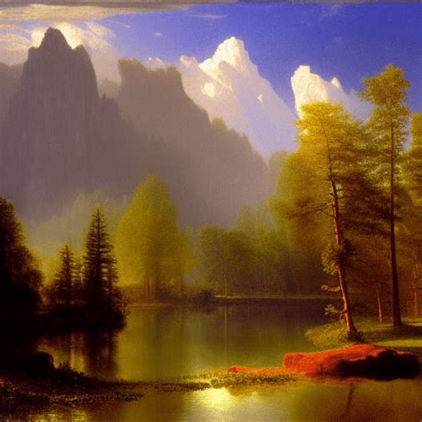 Albert Bierstadt Landscape Style · Creative Fabrica