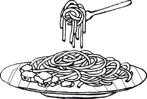 a plate of spaghetti coloring sheet - Coloring Pages