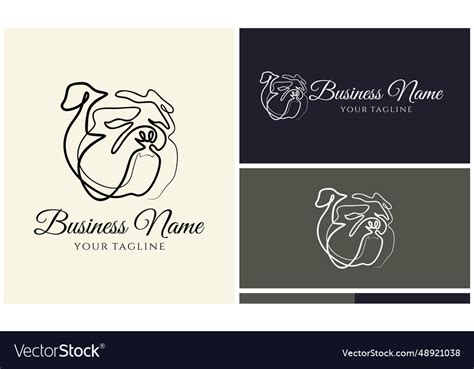 Line art bulldog logo template Royalty Free Vector Image