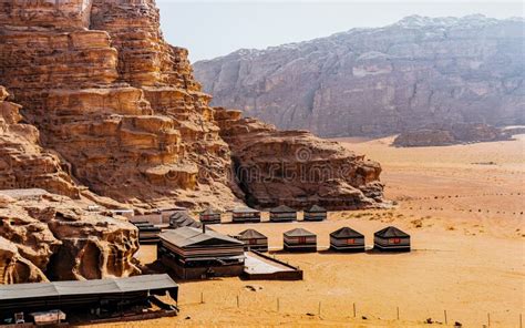 Camping Along the Rocks in Petra, Wadi Rum Stock Photo - Image of ...