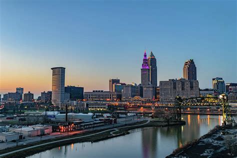 Cleveland Skyline at Sunset Photograph by Cityscape Photography | Pixels