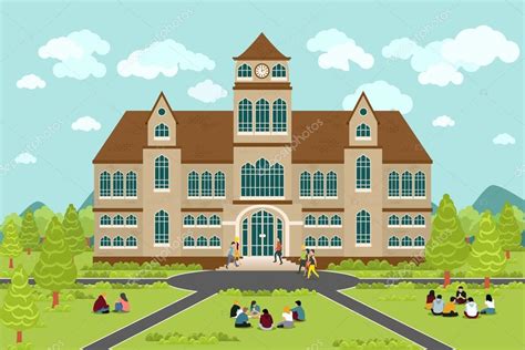 University or college building Stock Vector Image by ©K3star #80592078