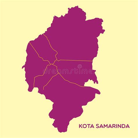 Map of Kota Samarinda. Vector Illustration Decorative Design Stock Vector - Illustration of ...