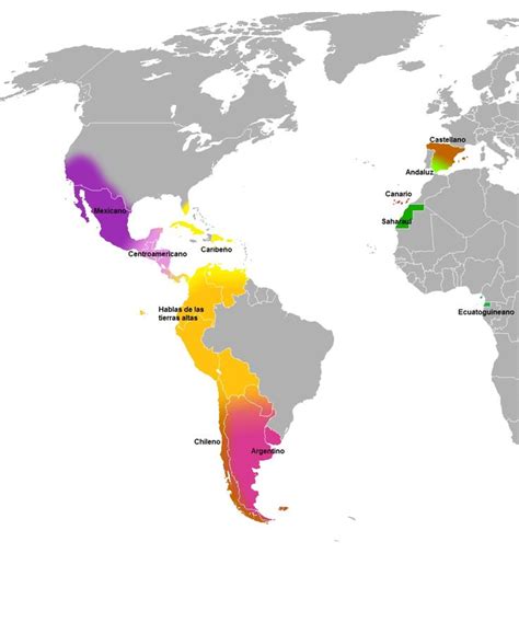 Dialects of the Spanish language | Mapas del mundo, Cartografía, Geografía