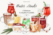 Winter Drinks Christmas Cocktails PNG | Creative Market