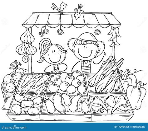 Farmers Market Coloring Pages