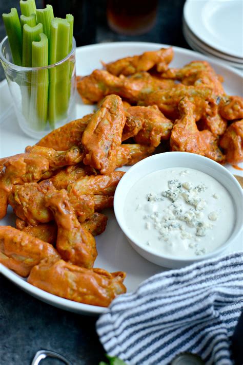 Spicy Garlic Chicken Wings with Blue Cheese Dip - Simply Scratch