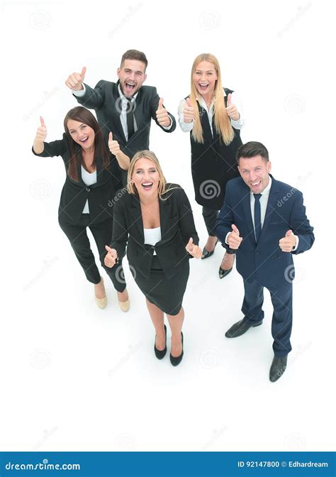 Group of Business People Standing Together in Office and Showing Stock Photo - Image of looking ...