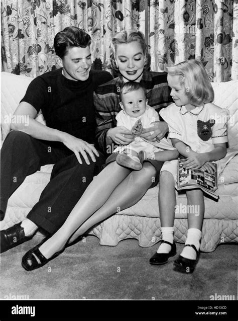 From left, Ronald Reagan, Jane Wyman, (with son Michael Reagan on her ...