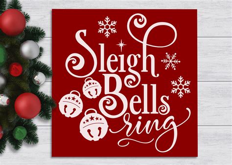 Sleigh Bells Ring Sign Red Christmas Signs Modern | Etsy