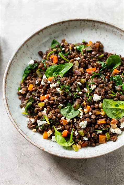 Marinated Lentil Salad with Goat Cheese - Familystyle Food