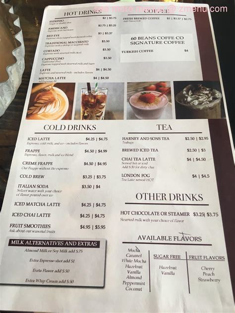 Online Menu of 60 Beans Coffee Restaurant, Jefferson City, Tennessee, 37760 - Zmenu