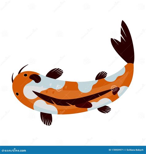 Carp Vector Icon.Cartoon Vector Icon Isolated on White Background Carp. Stock Vector ...