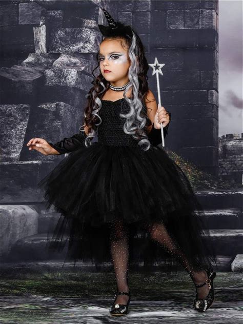 This Evil Black #Unicorn #Halloween #Costume #dress features an elastic top with adjustable ...