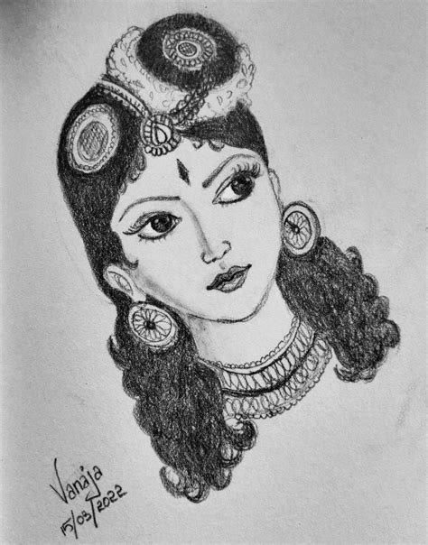 Pencil sketch of Nandhini from the famous Tamil novel Ponniyin Selvan ...