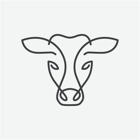 cow head logo design vector, cow emblem, long horned head illustration ...