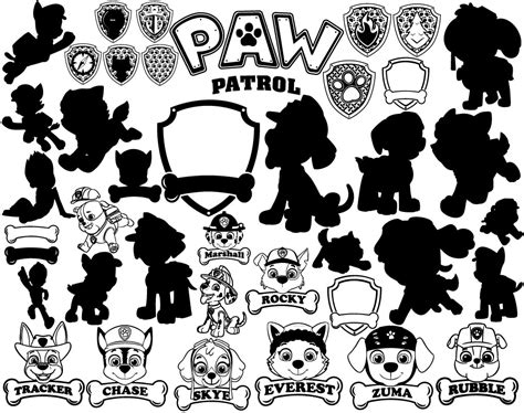 Paw patrol svg, Paw patrol dog svg Paw patrol silhouette dxf - Inspire ...