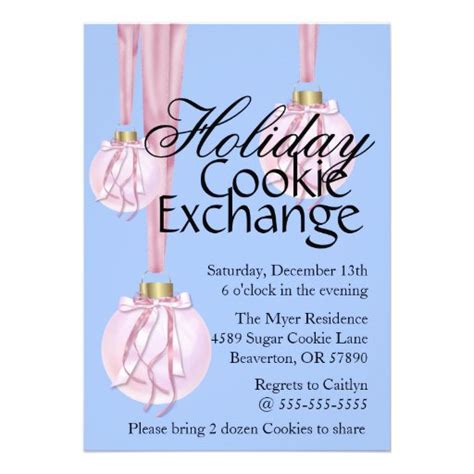 Hanging Ornaments Cookie Exchange Holiday Invite