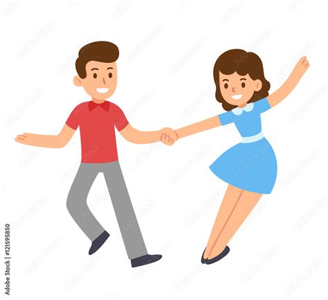 Cartoon dancing couple Stock Vector | Adobe Stock